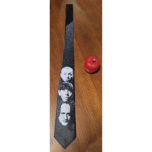 Ralph Marlin The Three Stooges Larry Moe Curly Black White Men's Tie Made in USA
